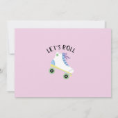 Let's Roll Rollerskate Roze Verjaardag Party Foto Kaart (Achterkant)