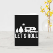 Lets Roll Truck Camper Funny Camping Gift RV Vacat Kaart (Gele Bloem)