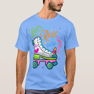 Let's Rolling Into 7 Years Old 7th Birthday Skatin T-shirt