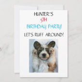 "LET'S RUFF ROND" KIDS BIRTHDAY INVITATIONS KAART (Voorkant)