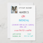 "LET'S RUFF ROND" KIDS BIRTHDAY INVITATIONS KAART (Achterkant)