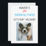 "LET'S RUFF ROND" KIDS BIRTHDAY INVITATIONS KAART<br><div class="desc">"LET'S RUFF ROND'' KIDS BIRTHDAY PARTIJ INVITATIONS PERSONALIZED.</div>