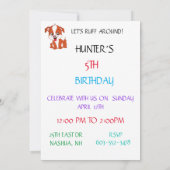 "LET'S RUFF ROND" KIDS BIRTHDAY INVITATIONS KAART (Achterkant)