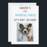 "LET'S RUFF ROND" KIDS BIRTHDAY INVITATIONS KAART<br><div class="desc">"LET'S RUFF ROND'' KIDS BIRTHDAY PARTIJ INVITATIONS PERSONALIZED.</div>