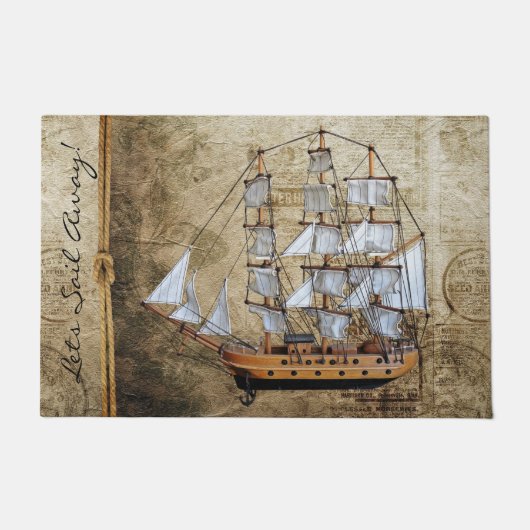 Lets Sail Away - Nautical Deurmat (Voorkant)