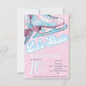 "Let's schaats" kunstschaatsen verjaardagsfeest Kaart (Voorkant)