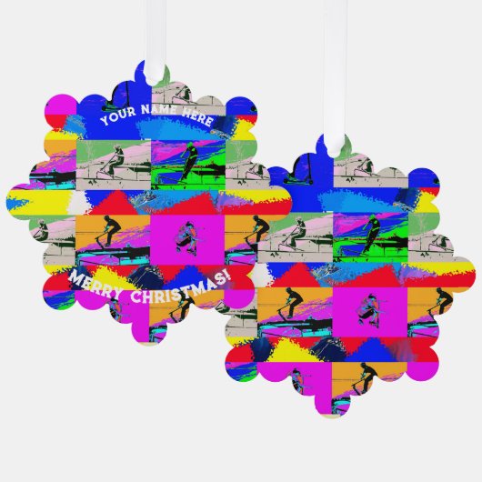 Lets Scoot - Stunt Scooter Rider Ornament Kaart (Voorkant / Achterkant)