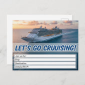 Let's Set Sail! Cruise Invitation Feestdagenkaart (Voorkant / Achterkant)