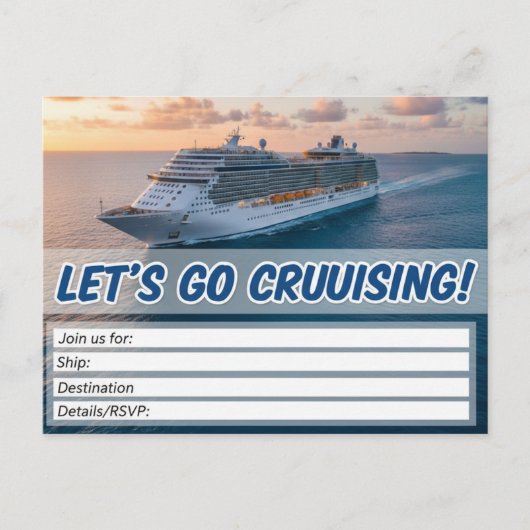 Let's Set Sail! Cruise Invitation Feestdagenkaart (Voorkant)