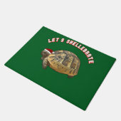Lets Shellebrate Christmas Tortoise Wearing Santa  Deurmat (Schuin)