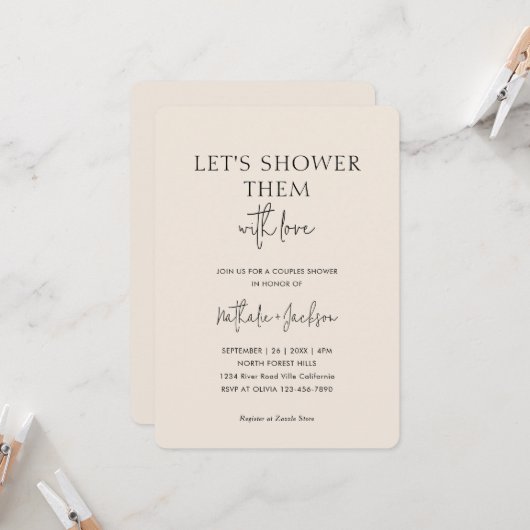 Let's Shower Them With Love | Boho Shower Bridal Kaart (Voorkant / Achterkant in situ)