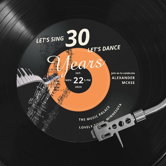 Let's Sing Dance 30 Piano Oude Piano Vinyl Verjaar Kaart