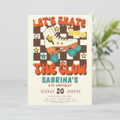 Let's Skate into the glow roller skating birthday Kaart (Staand voorkant)