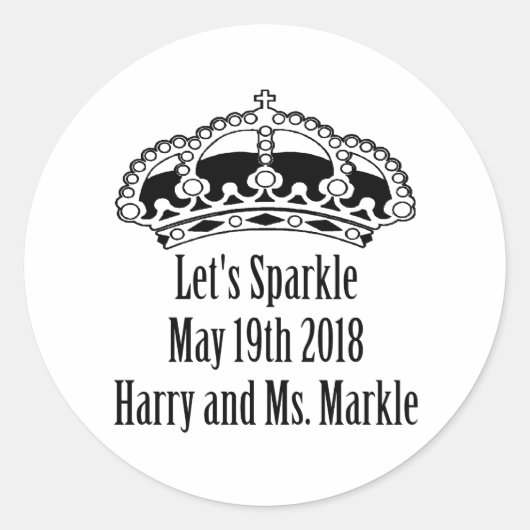 Let's Sparkle Harry & Meghan, 19 mei 2018 Ronde Sticker (Voorkant)