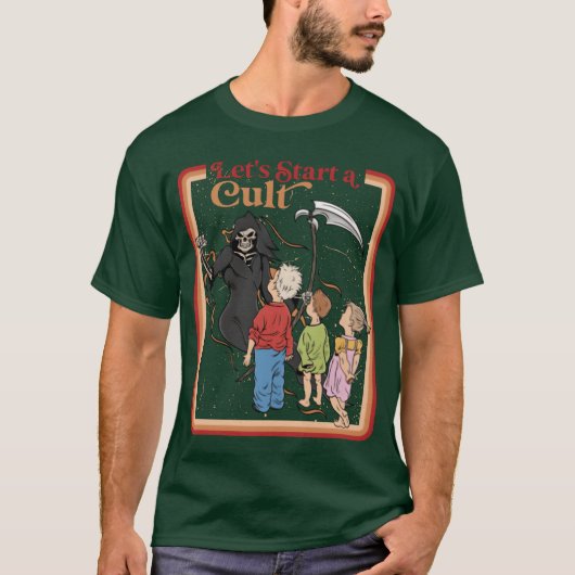 Lets Start a Cult Weird Ironic Savagehrowback boy T-shirt (Voorkant)