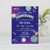 Let's Start the Countdown, Space Baby Shower Kaart (Staand voorkant)