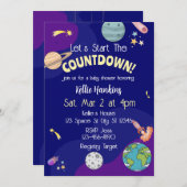 Let's Start the Countdown, Space Baby Shower Kaart (Voorkant / Achterkant)