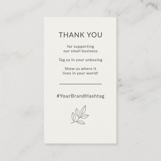 Let's Stay Connected Neutral Minimalist Small Visitekaartje (Achterkant)