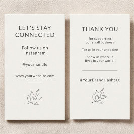 Let's Stay Connected Neutral Minimalist Small Visitekaartje