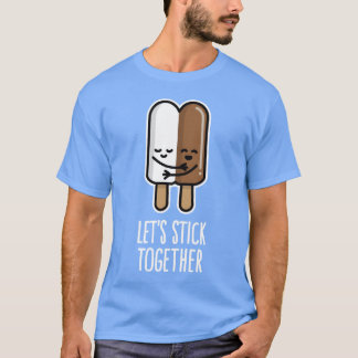 Lets stick together interracial couple popsicle fu t-shirt