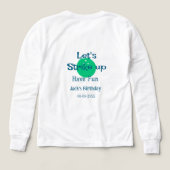 Let's strike up have fun green ball birthday name (Achterkant)