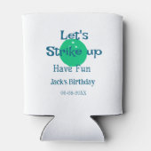 Let's strike up have fun green ball birthday name blikjeskoeler (Achterkant)