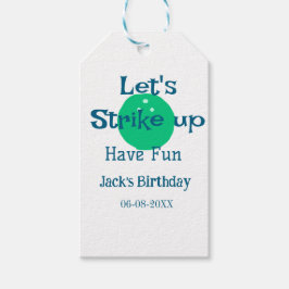 Let's strike up have fun green ball birthday name  cadeaulabel