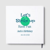 Let's strike up have fun green ball birthday name gastenboek (Achterkant)