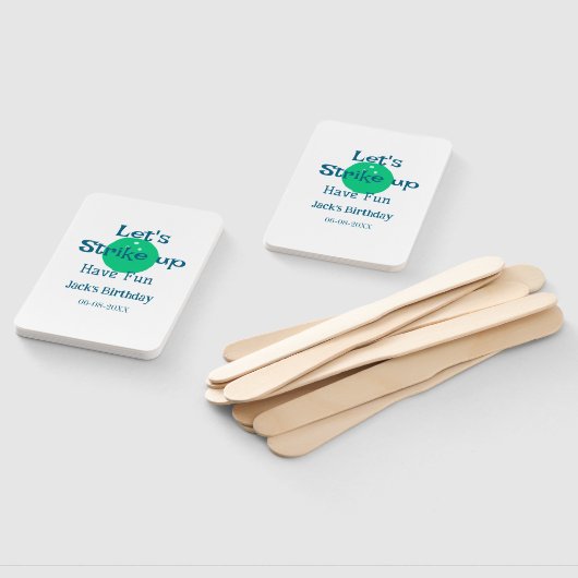 Let's strike up have fun green ball birthday name  handwaaier (Niet-gemonteerd)