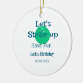 Let's strike up have fun green ball birthday name keramisch ornament (Links)