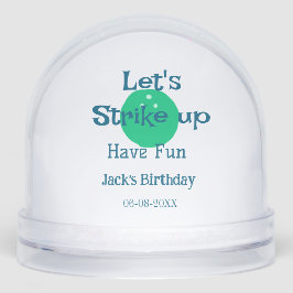 Let's strike up have fun green ball birthday name  sneeuwbol
