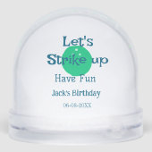 Let's strike up have fun green ball birthday name sneeuwbol (Achterkant)