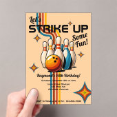 Let's Strike Up Some Fun Bowling Birthday Party Acryl Uitnodigingen (Insitu (Draagbaar))