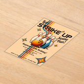 Let's Strike Up Some Fun Bowling Birthday Party Acryl Uitnodigingen (Laagn)
