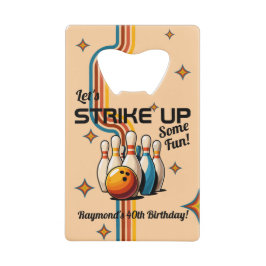 Let's Strike Up Some Fun Bowling Birthday Party Creditkaart Flessenopener