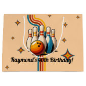 Let's Strike Up Some Fun Bowling Birthday Party Groot Cadeauzakje (Voorkant)