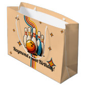 Let's Strike Up Some Fun Bowling Birthday Party Groot Cadeauzakje (Achterkant Gekanteld)