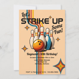 Let's Strike Up Some Fun Bowling Birthday Party Kaart