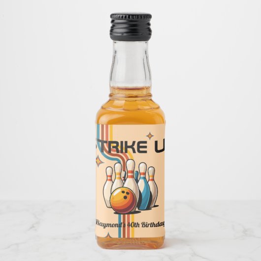 Let's Strike Up Some Fun Bowling Birthday Party Likeurfles Etiket (Voorkant)