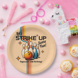 Let's Strike Up Some Fun Bowling Birthday Party Papieren Bordje