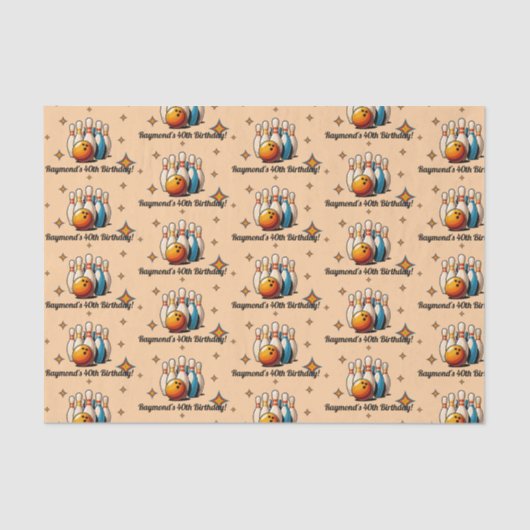 Let's Strike Up Some Fun Bowling Birthday Party Tissuepapier (Voorkant)