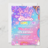Let's Strike Up Some Fun Bowling Girl Birthday Kaart (Voorkant)