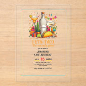 Let's Taco About a Fiesta - Leuk verjaardagsfeestj Acryl Uitnodigingen (Voorkant)