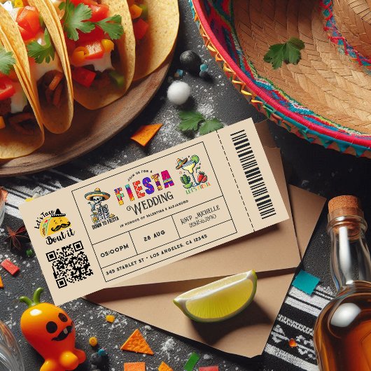 "Let's Taco About It" Mexicaanse Fiesta Wedding Ti Kaart