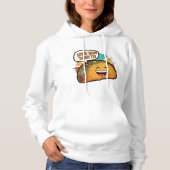Let's Taco 'Bout It - Funny Happy Taco Cartoon Hoodie (Voorkant)