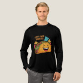 Let's Taco 'Bout It - Funny Happy Taco Cartoon Tri-Blend Shirt (Voorkant)