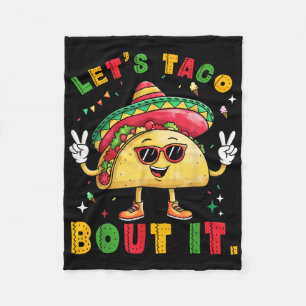 Lets Taco Bout It Funny Sombrero Pet Mexicaanse Ma Fleece Deken