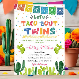 Let's Taco 'Bout Twins Baby Shower Invitation Kaart