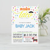 Let's Taco Over een Baby thema Kleurrijk Taco Them Kaart (Staand voorkant)