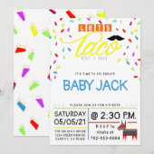 Let's Taco Over een Baby thema Kleurrijk Taco Them Kaart (Voorkant / Achterkant)